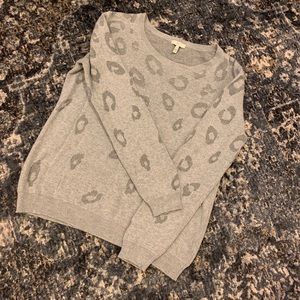 Joie Gray Leopard Sweater